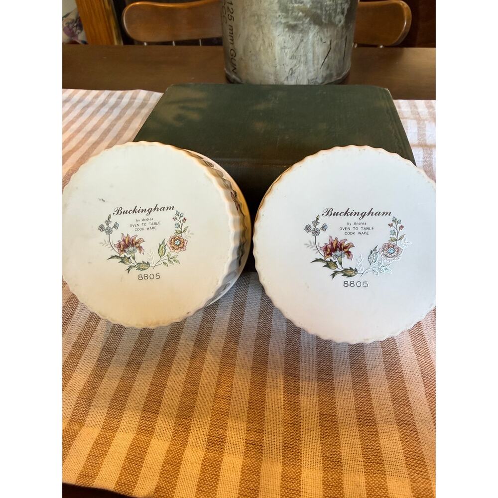 Vintage Andrea by Sadek Buckingham Pattern, set of 2 Ramekins 8805 - Picture 2 of 7